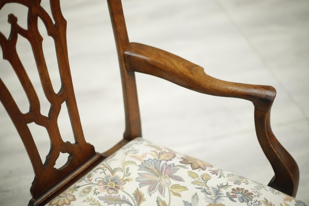 18th century Georgian mahogany splat back armchair View IX
