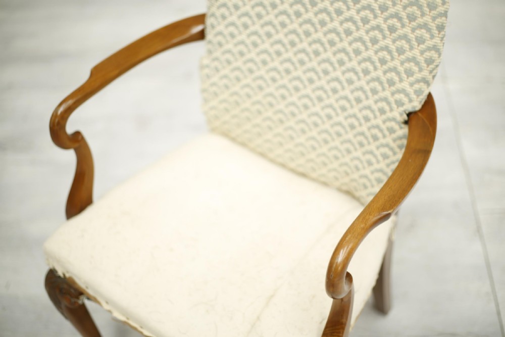 Pair of c.1920's Walnut open armed desk chairs View VI