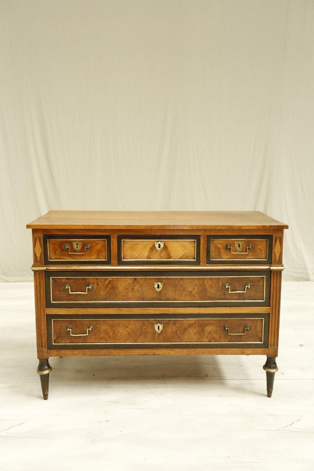 19th century French walnut chest of drawers