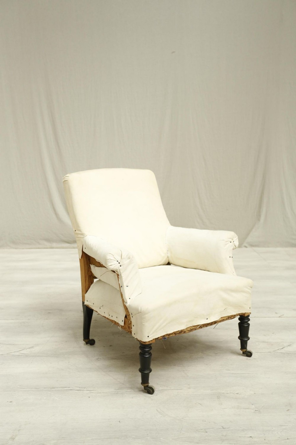 Single Napoleon III Square backed armchair
