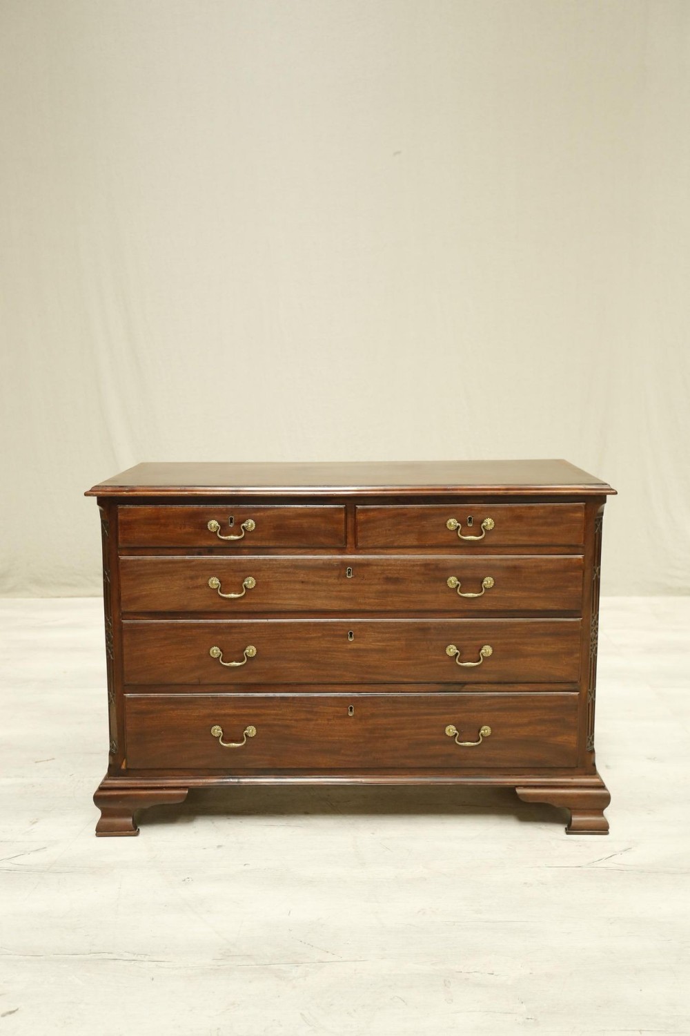 Georgian mahogany chippendale type chest of drawer
