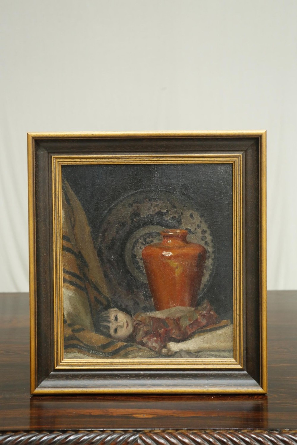 Oil on board 'The Japanese Doll' By Wini Buzzard