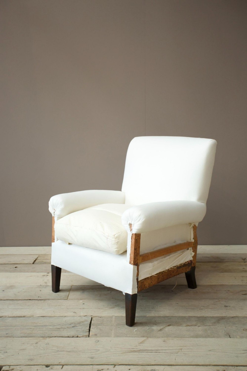 19th century English country house pillow armed armchair