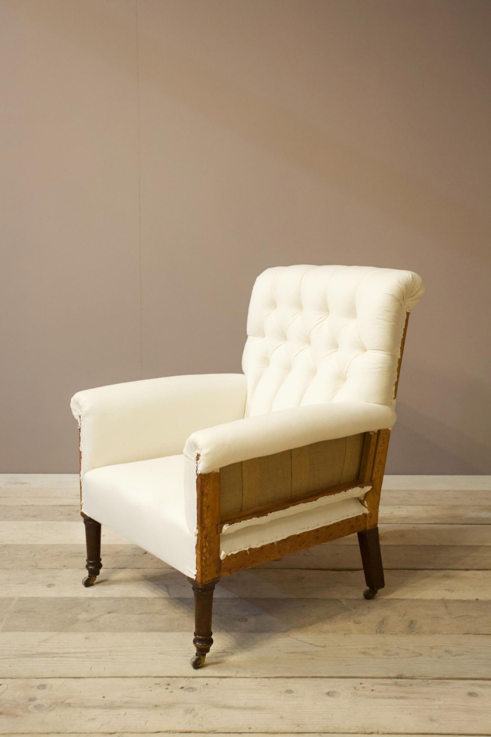 Victorian country house buttoned back armchair