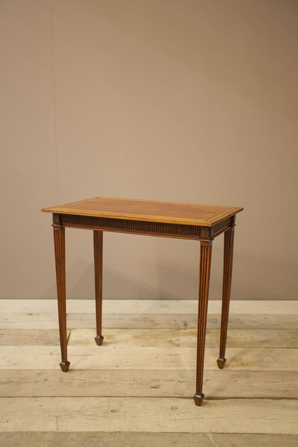 Edwardian Cherrywood table with marquetry details