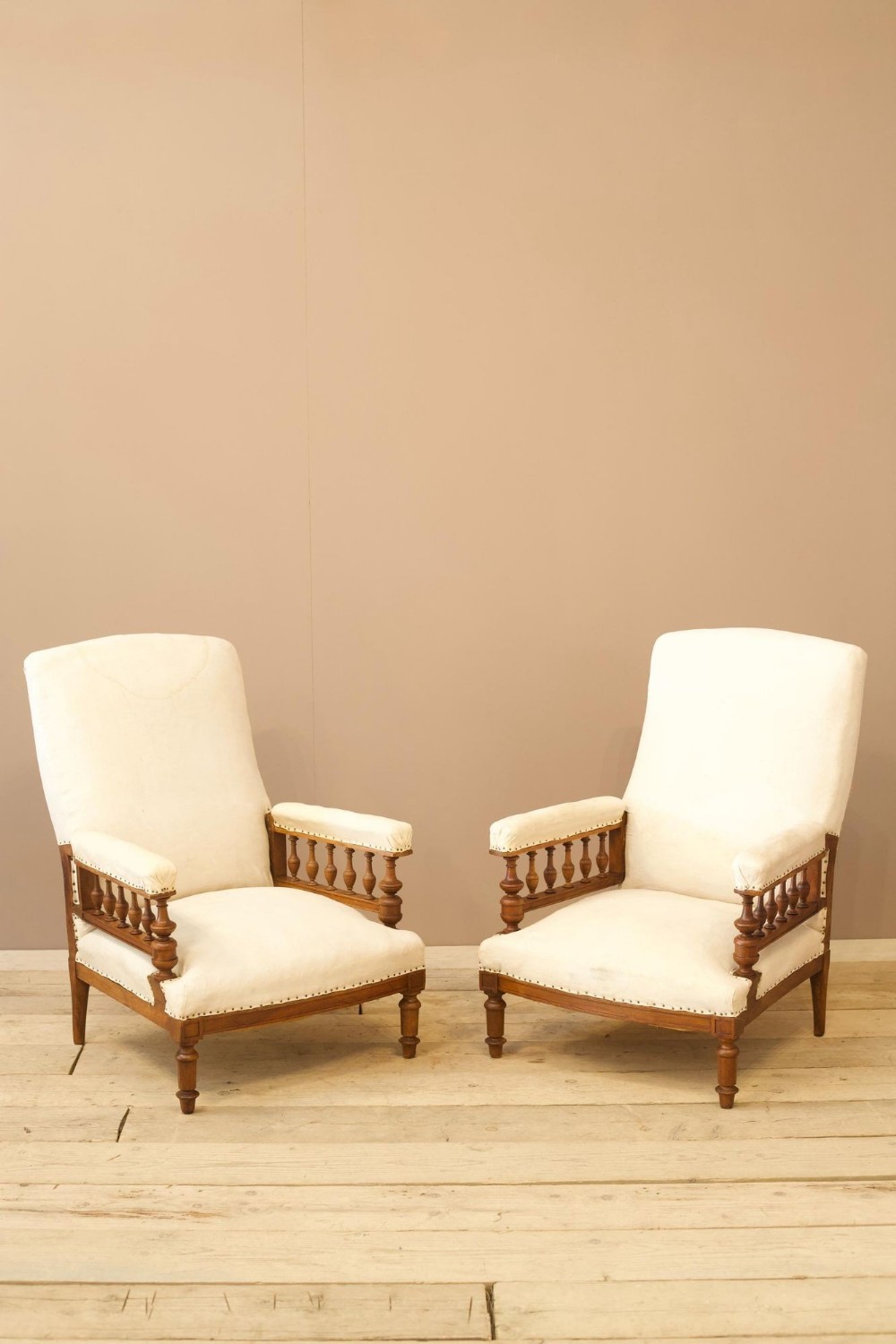 Pair of 19th century French open armchairs