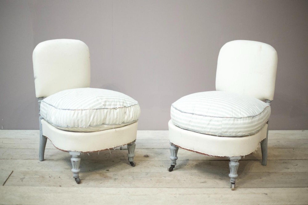 Pair of 20th century French chairs - painted legs
