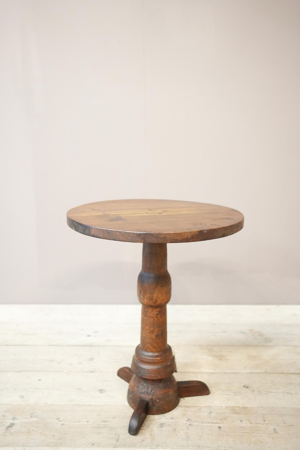 Early 19th century French walnut and oak lamp table