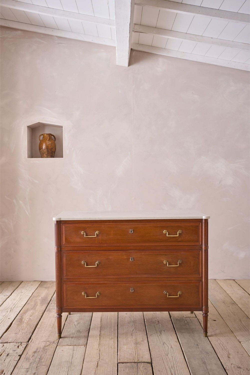 Early 20th century marble topped chest of drawers