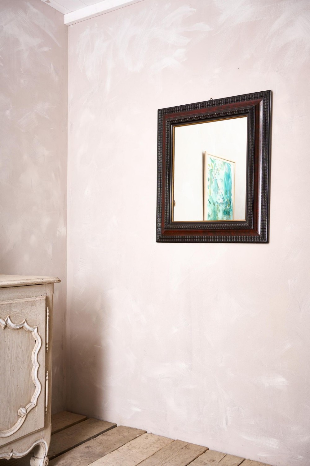 19th century Ebonised and faux tortoiseshell mirror - No5