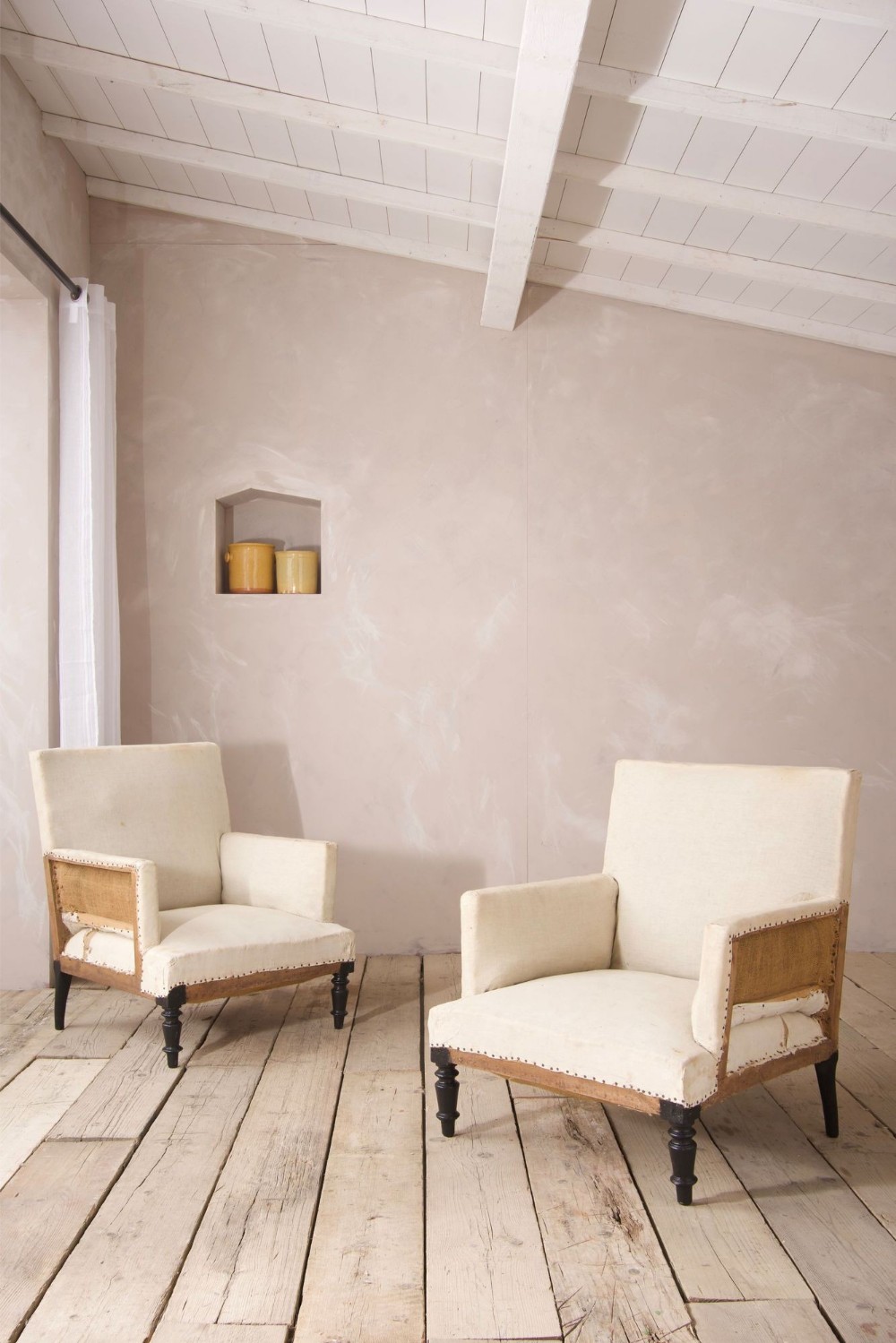 Pair of Napoleon III square armchairs