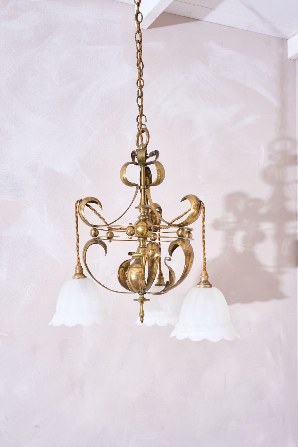 Arts and crafts brass ceiling light After WAS Benson