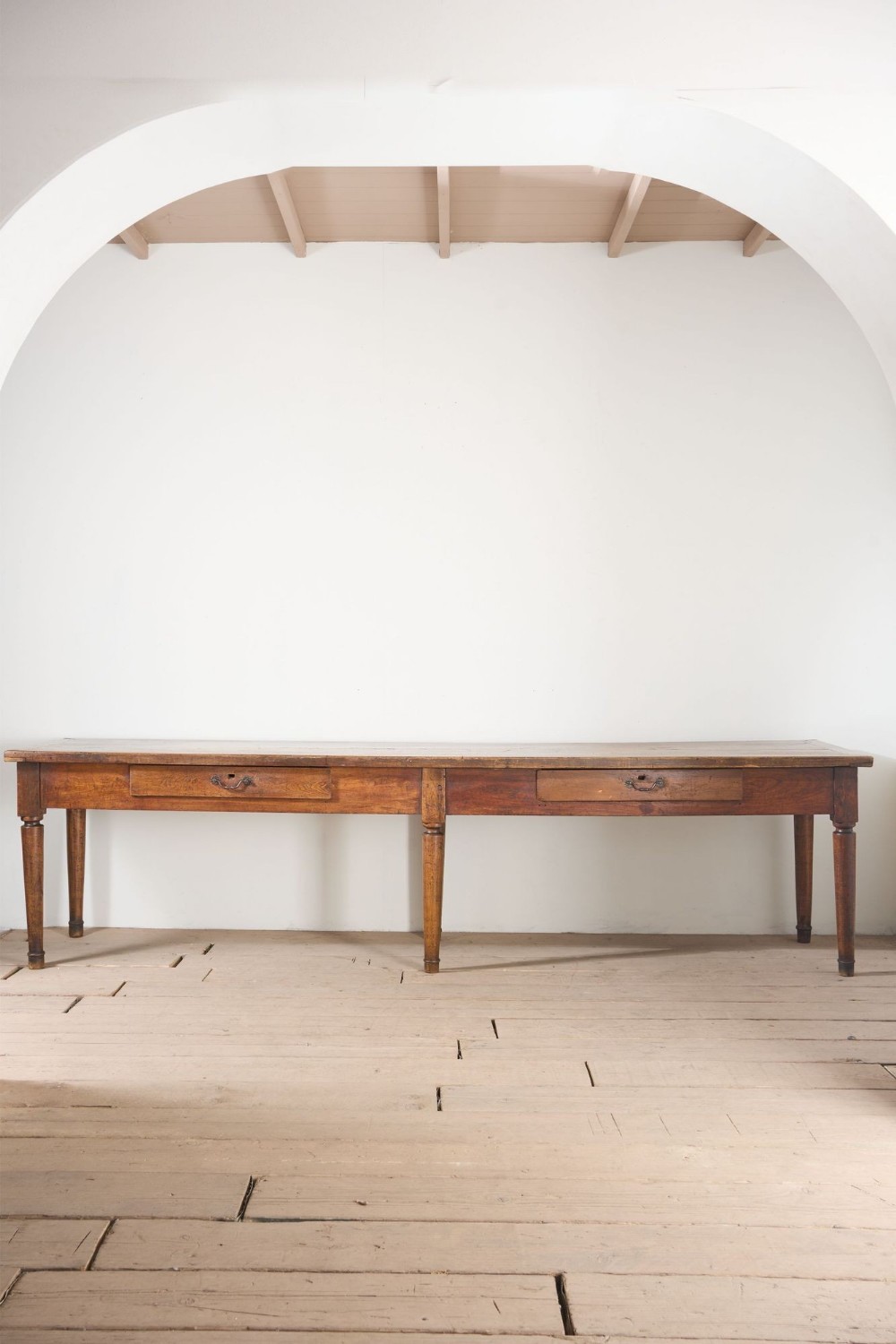 19th century 3m Single slab Walnut top Italian table