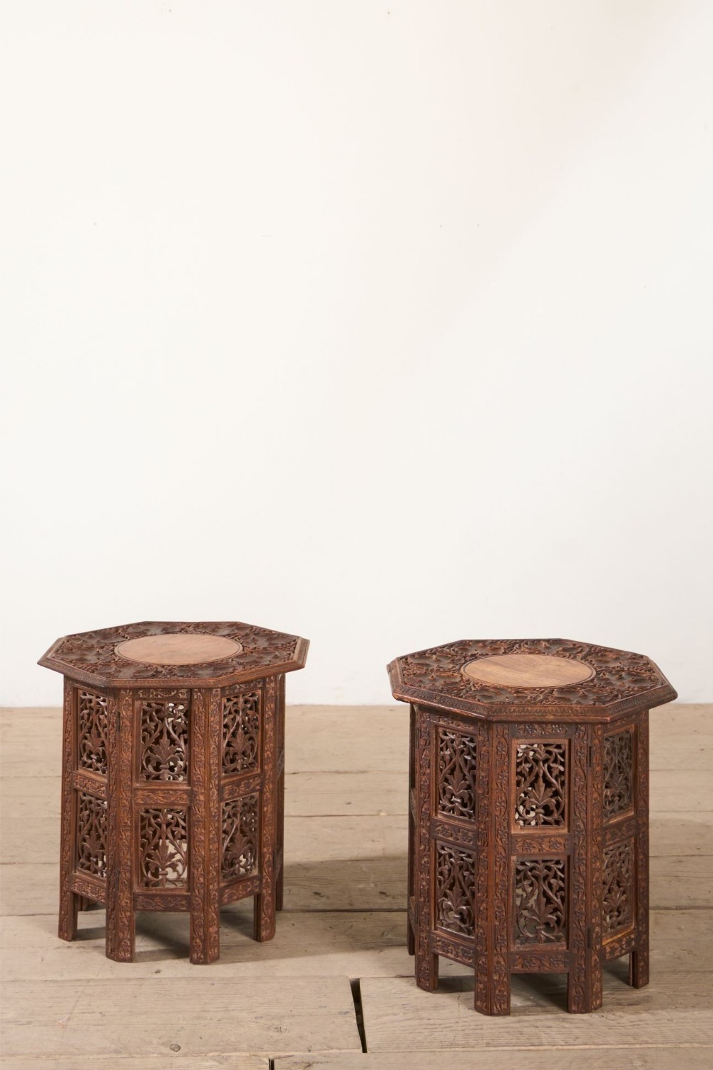 Pair of 19th Century Anglo Indian Paduak side tables