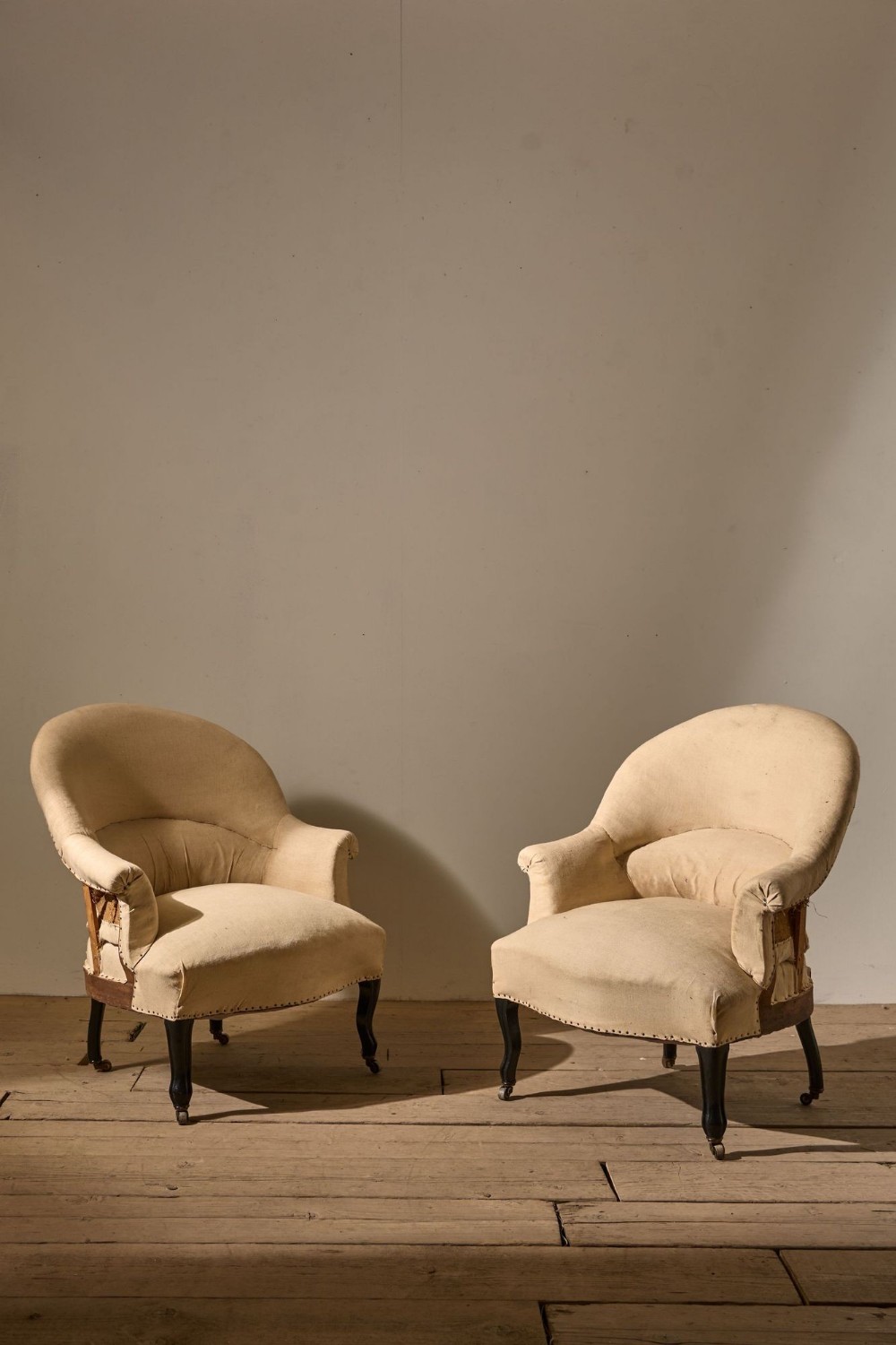 Pair of Napoleon III tub chairs
