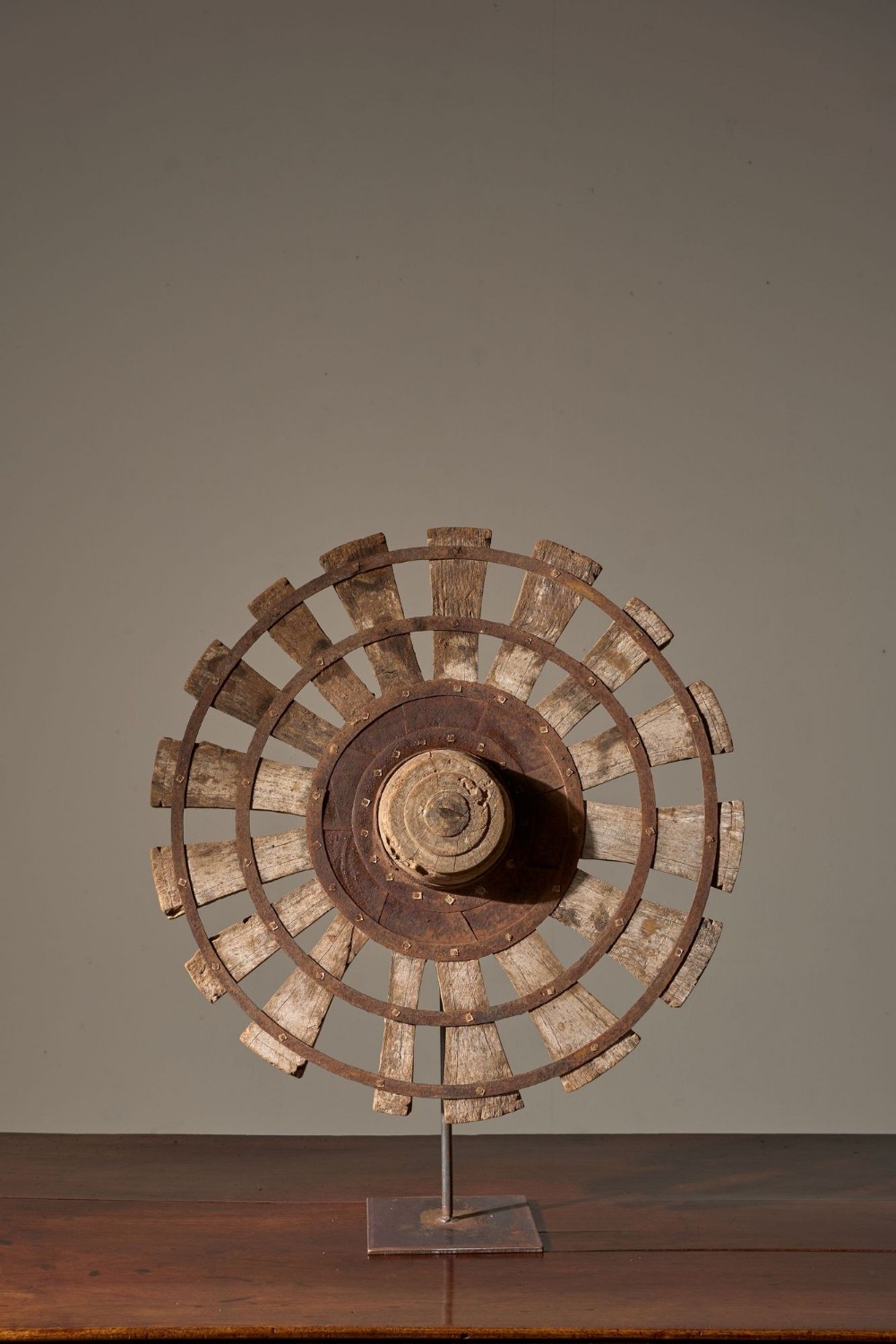 19th Century mounted Indian silk spinning wheel - No2