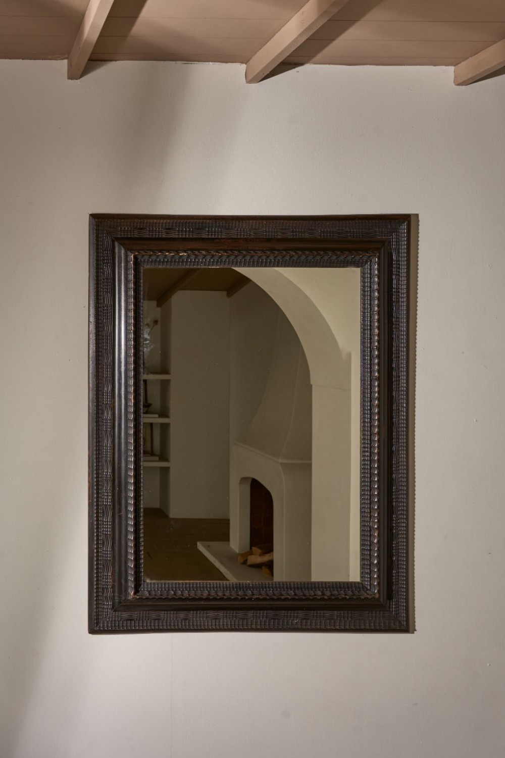 Very Large 19th century Ebonised Italian wall mirror - No4