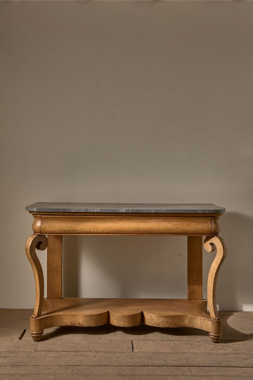 Large 19th Century walnut and Grey marble console table