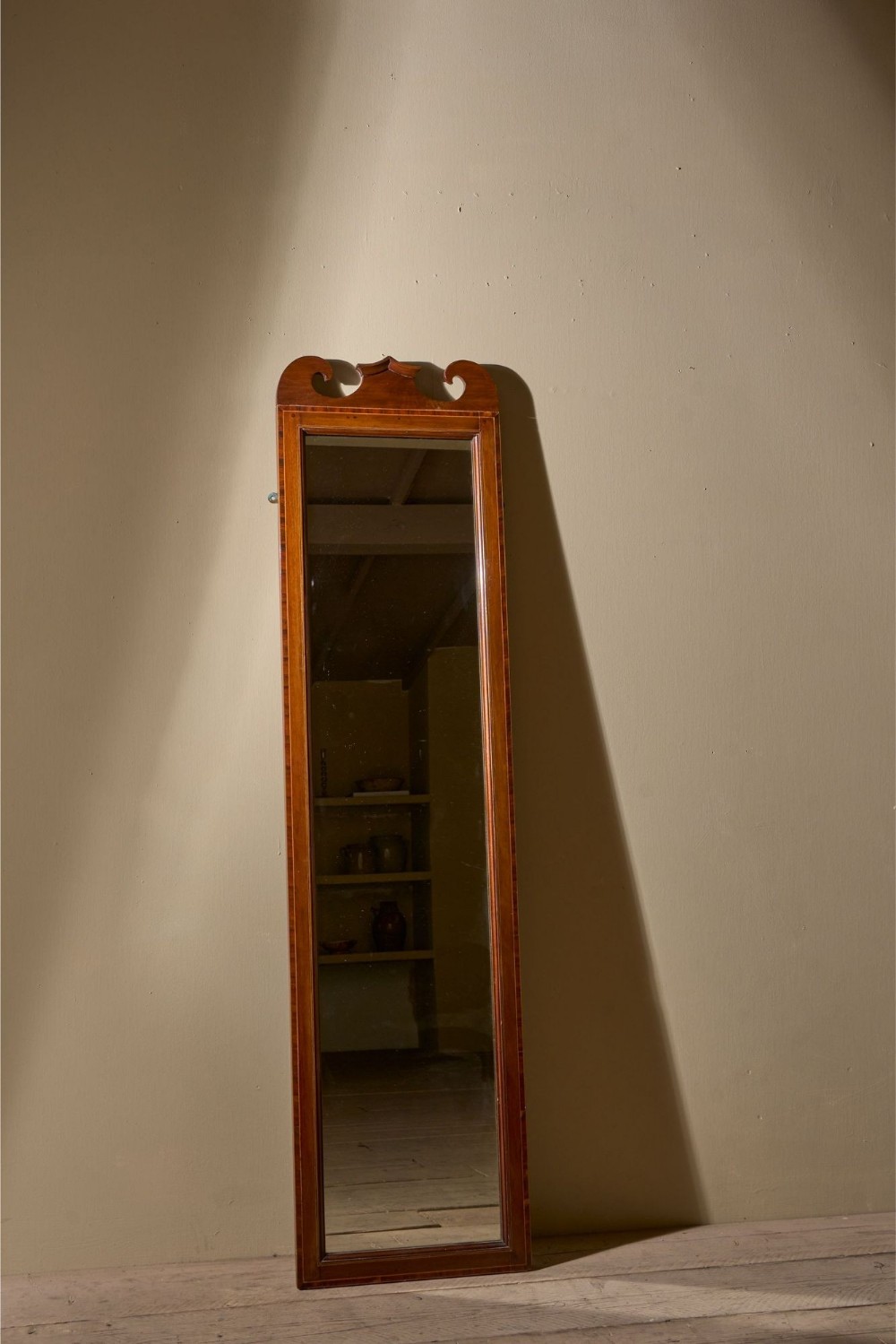19th century Tall mahogany pier mirror