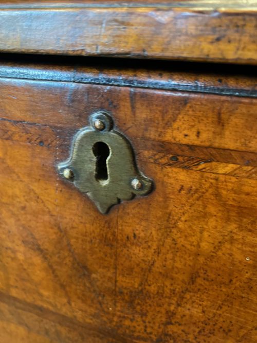 MID 18TH C WALNUT KNEEHOLE SECRETAIRE DESK WITH BRACKET FEET - ADDITIONAL PHOTO 1