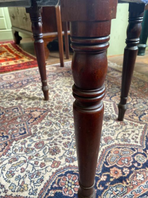 REGENCY MAHOGANY SQUARE STOOL ON TURNED AND TAPERED LEGS - ADDITIONAL PHOTO 1