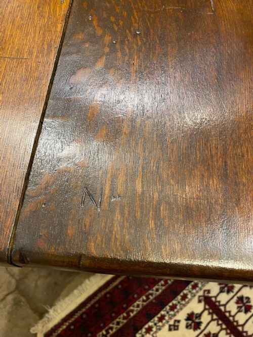 EARLY 19TH CENTURY LARGE OAK TRESTLE REFECTORY TABLE - ADDITIONAL PHOTO 2