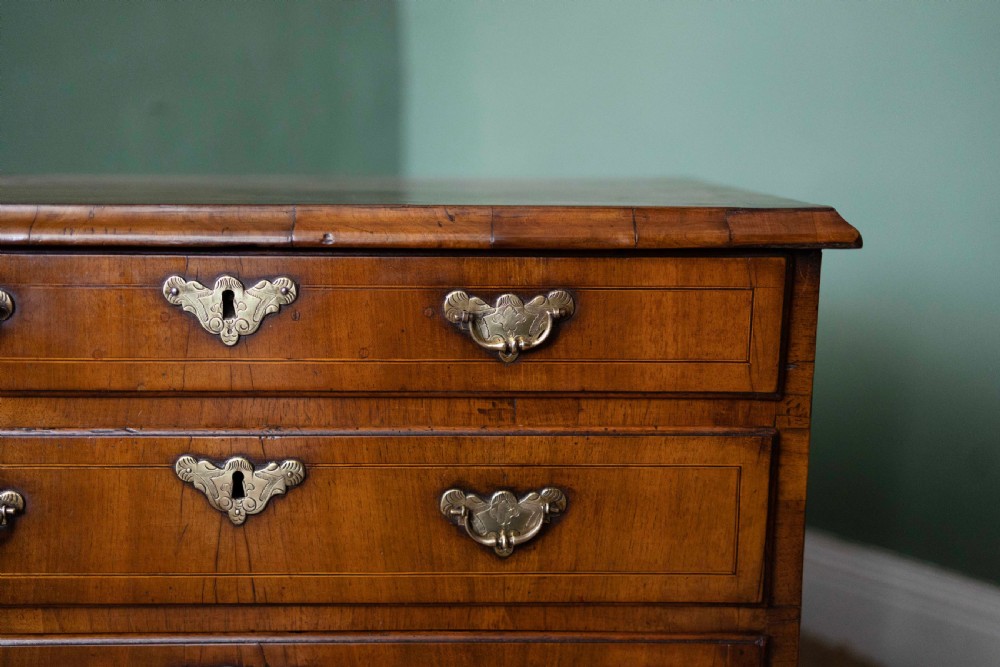 William and Mary Walnut Chest of Drawers with Drop Handles View II