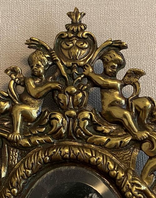 SUBSTANTIAL 19THC GILDED BRASS GIRONDELLE MIRROR - ADDITIONAL PHOTO 3