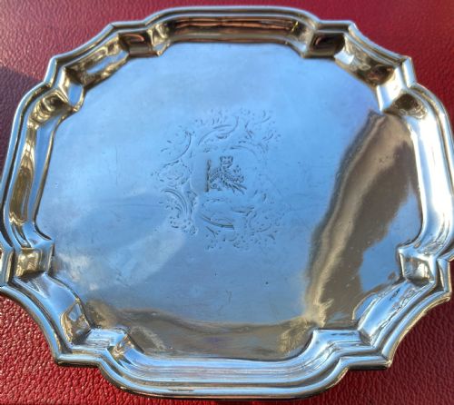 fine george ii solid silver salver 1731 - CATEGORY: ANTIQUE SILVER - DATED GEORGIAN