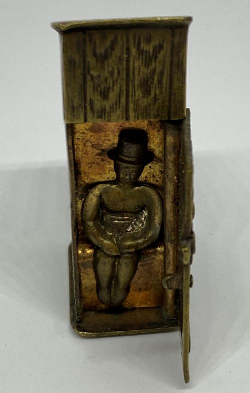 victorian novelty brass vesta case - CATEGORY: ANTIQUE METAL - DATED 1850
