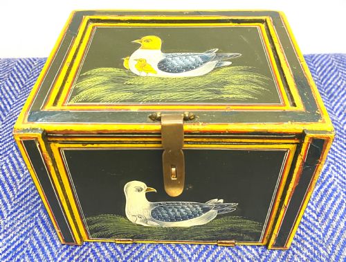 early 20thc indian hand painted table cabinet - CATEGORY: ANTIQUE BOXES - DATED 1910