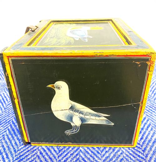 EARLY 20THC INDIAN HAND PAINTED TABLE CABINET - ADDITIONAL PHOTO 6
