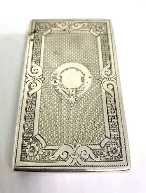 19th century silver card case - CATEGORY: ANTIQUE SILVER - DATED 1860