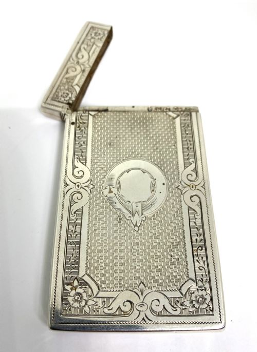 19TH CENTURY SILVER CARD CASE - ADDITIONAL PHOTO 2