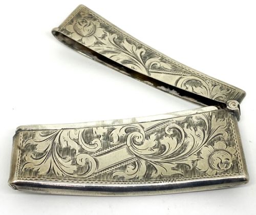 EDWARDIAN SILVER CURVED CARD CASE - ADDITIONAL PHOTO 2