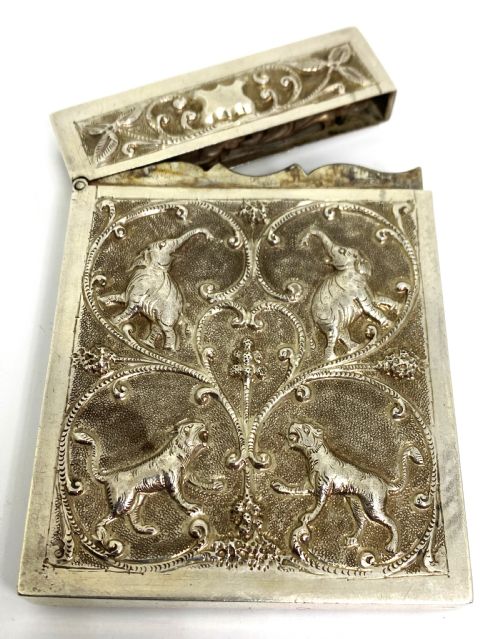 FINE QUALITY ANGLO INDIAN SILVER CARD CASE - ADDITIONAL PHOTO 3