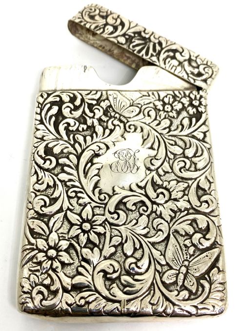 SUPERB GOLDSMITHS SILVERSMITHS SILVER CARD CASE - ADDITIONAL PHOTO 1