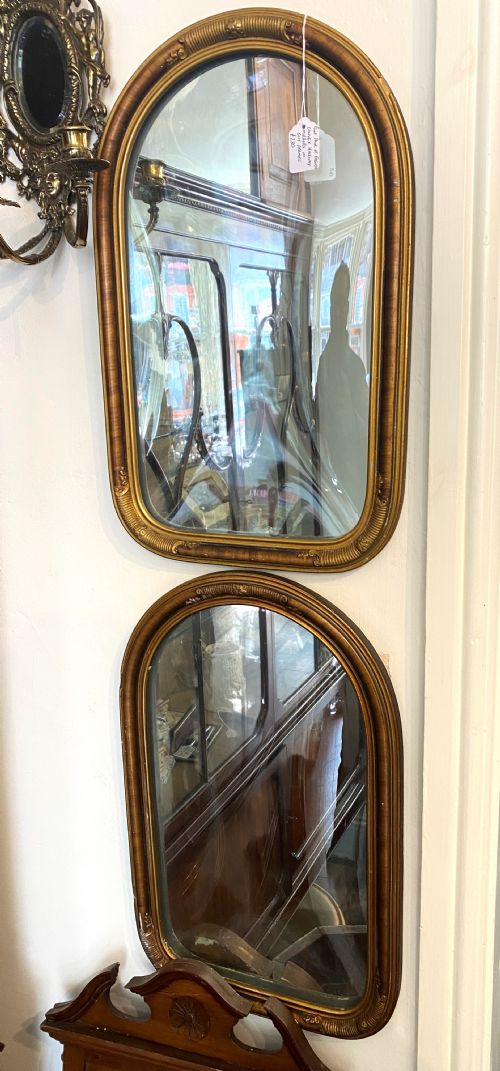 pair french convex wall mirrors - CATEGORY: ANTIQUE MIRRORS - DATED 1930