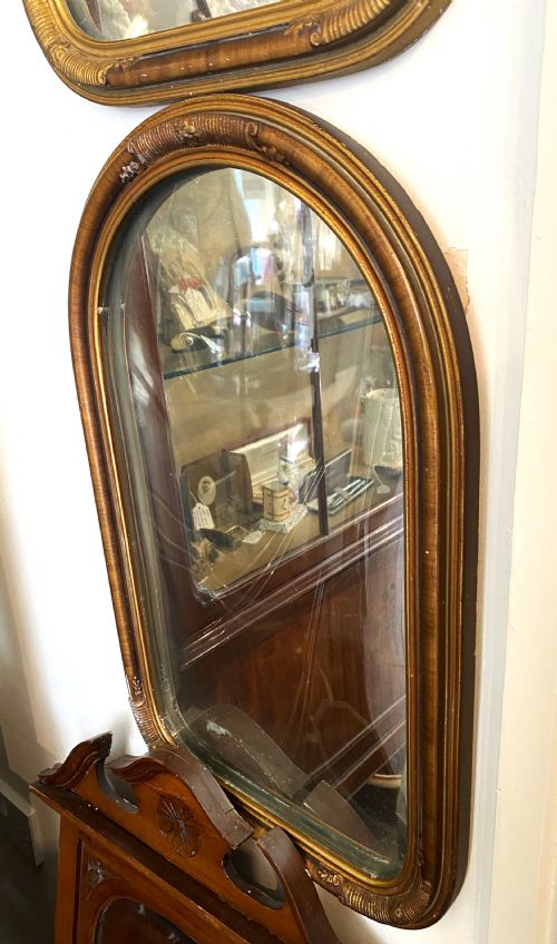 PAIR FRENCH CONVEX WALL MIRRORS - ADDITIONAL PHOTO 1