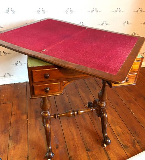 SWIVEL TOP CARD TABLE WITH DRAWERS - ADDITIONAL PHOTO 7