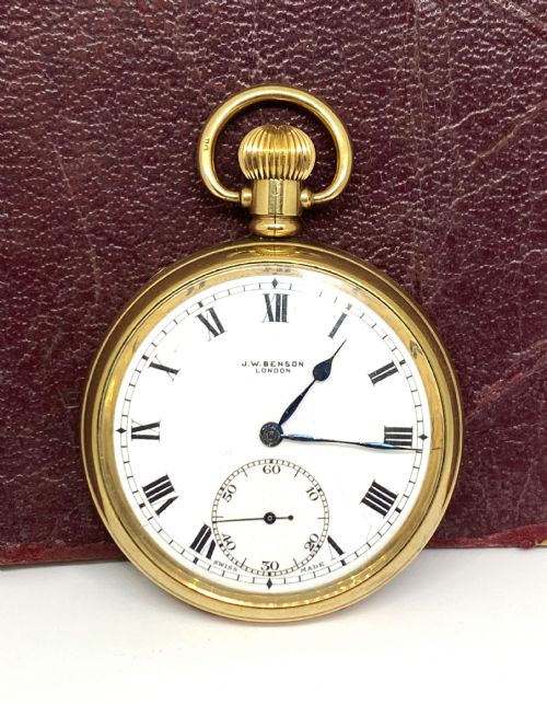 j w benson open face pocket watch - CATEGORY: ANTIQUE WATCHES - DATED 1900
