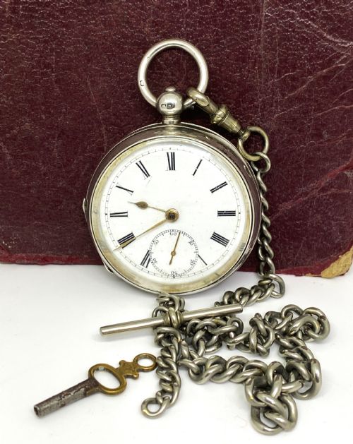 victorian silver open face pocket watch - CATEGORY: ANTIQUE WATCHES - DATED 1890