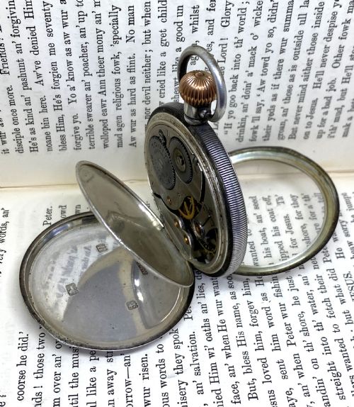 SILVER EQUITY OPEN FACE POCKET WATCH - ADDITIONAL PHOTO 2