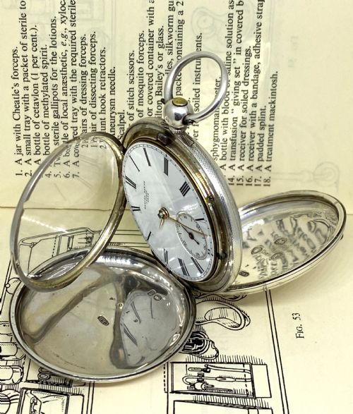 1860 SILVER FULL HUNTER POCKET WATCH SAMUEL DIXON - ADDITIONAL PHOTO 3