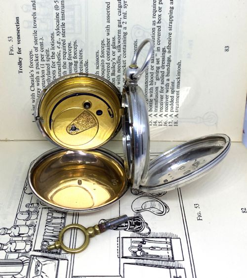 1860 SILVER FULL HUNTER POCKET WATCH SAMUEL DIXON - ADDITIONAL PHOTO 4
