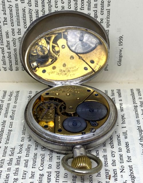 GOOD WALTHAM SILVER OPEN FACE POCKET WATCH - ADDITIONAL PHOTO 2