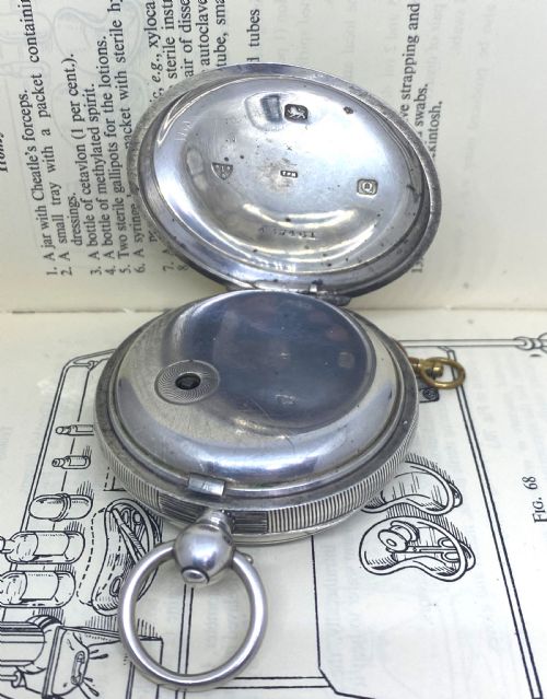ANTIQUE CHESTER SILVER J G GRAVES OPEN FACE POCKET WATCH - ADDITIONAL PHOTO 2
