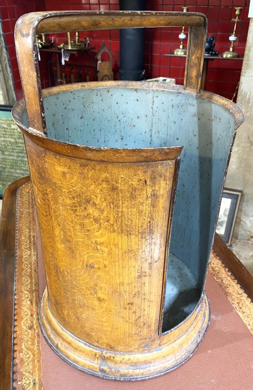 antique country house toleware plate bucket - CATEGORY: ANTIQUE MISCELLANEOUS - DATED 1870