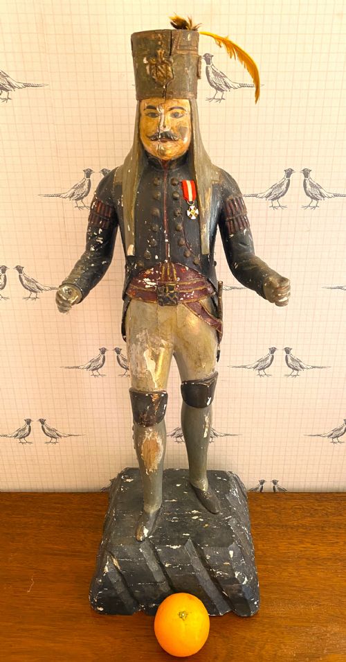 large 19thc folk art prussian soldier figure - CATEGORY: ANTIQUE MISCELLANEOUS - DATED 1880