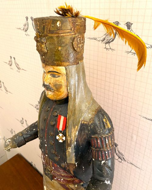 LARGE 19THC FOLK ART PRUSSIAN SOLDIER FIGURE - ADDITIONAL PHOTO 1